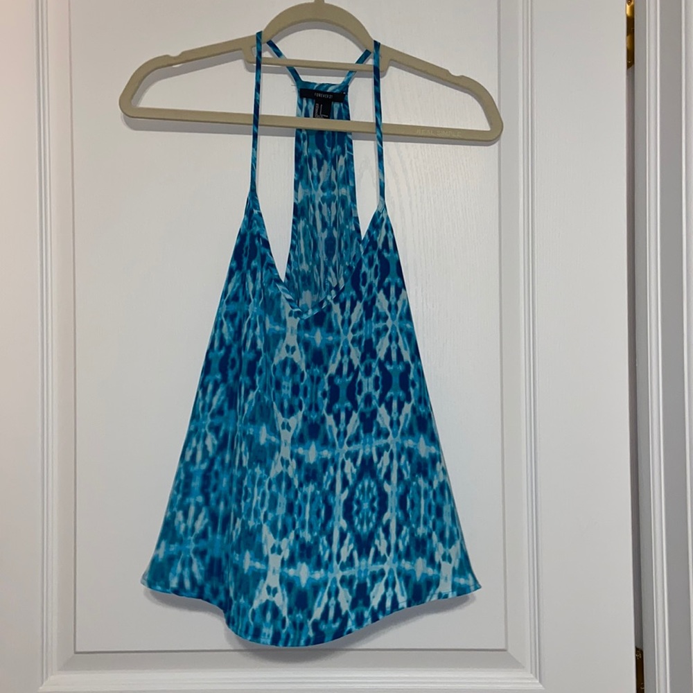 Forever 21 blue printed tank top